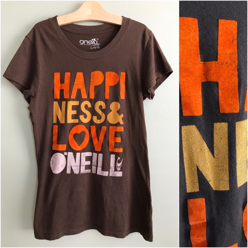 O’Neill Long Brown Graphic Short-Sleeved T-Shirt